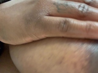 Busty Ebony Beauty Reveals her Pregnant Belly and Breasts