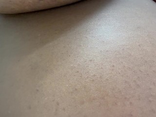 Busty Ebony Beauty Reveals her Pregnant Belly and Breasts