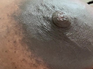 Busty Ebony Beauty Reveals her Pregnant Belly and Breasts