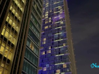 Croatian Balkan girl on leash goes to dinner. Solo dildo after dinner play