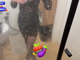 Cum On Tits. Sloppy blowjob in wet clothes.