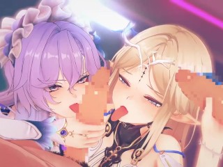 【鳴潮 乱交セックス2】カンタレラ,カルテジアが集団エッチする3Dエロアニメ動画(Wuthering Waves Cantarella,Cartethyia group orgy sex2.)