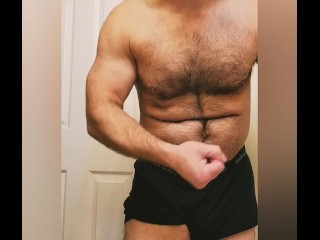 HAIRY MUSCLE STUD FLEXING AND CUMSHOT COMPILATION