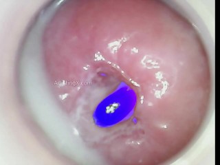 Impregnated by Blue Alien now when I cum blue semen drips from my cervix!