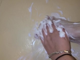 Shaving Cream feet