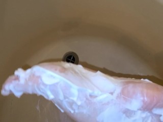 Shaving Cream feet