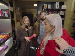 SWAP4K. Hot girl and her cuckold boyfriend joined our kinky masquerade