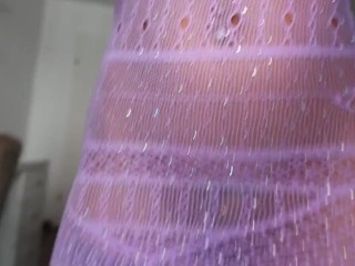 4K Transparent Lingerie and Clothes See Through Try On Haul + Pussy play