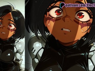 Alita from Battle Angel dominated roughly and screaming loudly