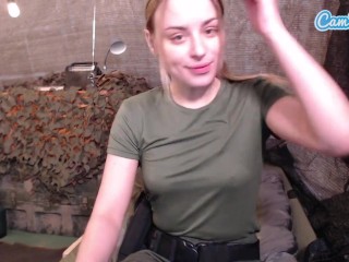 Big Butt Soldier Sucks Dick While Deployed On Live Stream