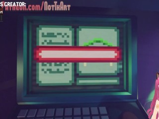 Samus Aran from Metroid needs to fill her dildo's balls with semen (NotkArt animation) - Jazziuu