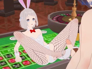 Lilja Katsuragi (Bunny Girl) and I have intense sex in the casino. - Gakuen Idolmaster Hentai
