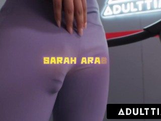 ADULT TIME - FUTA BABES Sarah Arabic, Nicole Aria, And Ember Snow Take GUSHING CUMSHOTS In Gym 3-Way