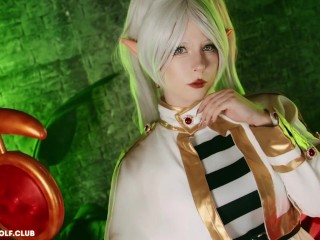 Elf Frieren pleases a traveler with her Feet. Creampie, Pov - MollyRedWolf