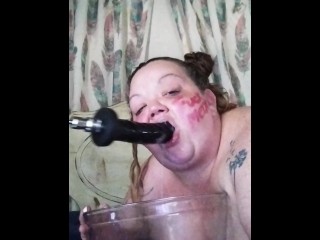 Throat slave Fuck Machine  training piggys wet ass mouth and slop bowl