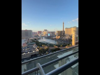 (Part 2) Fucking a hot skinny blonde girl on the Cosmo balcony in Las Vegas.