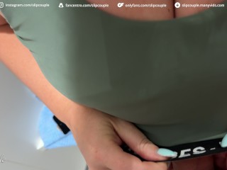 Having fun in a fitting room - dirty public action with a blonde Girl !