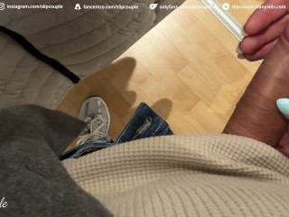 Having fun in a fitting room - dirty public action with a blonde Girl !