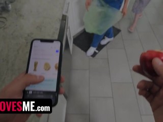 Trying To Penetrate My Stepsister But Her Pussy Is Too Tight For My Fat White Cock