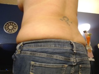 BBW Getting Fatter Barely Fit My Favorite Jeans Struggling Bouncing Jumping Squeezing Jiggle