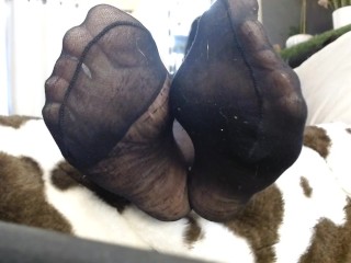 Black Pantyhose Closeup Toes Soles