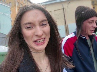 Shock! Cringe! She's fucking a homeless guy!