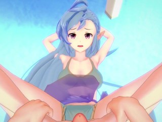 POV Hentai Footjob from Tiamat from Granblue Fantasy