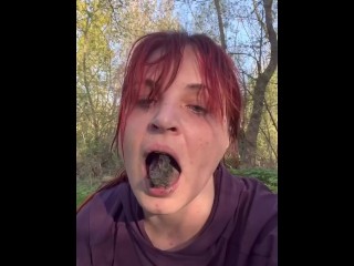 My kinky Easter - clothespins, licking dirt, nipple torture with stones, masturbating with stick