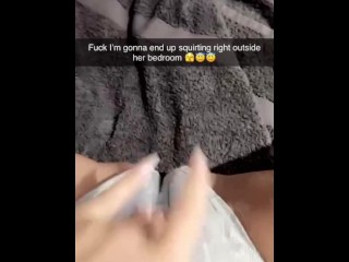 Sexting on Snapchat while listening to my stepmom fucking a stranger! I squirt 3 times at her door!