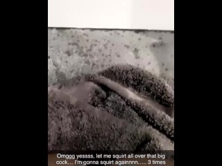 Sexting on Snapchat while listening to my stepmom fucking a stranger! I squirt 3 times at her door!