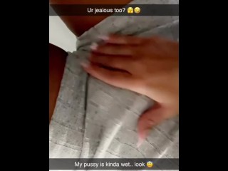 Sexting on Snapchat while listening to my stepmom fucking a stranger! I squirt 3 times at her door!