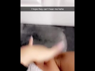 Sexting on Snapchat while listening to my stepmom fucking a stranger! I squirt 3 times at her door!