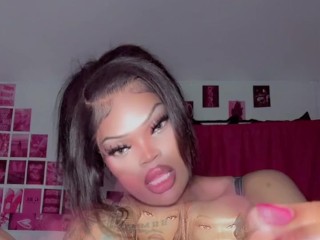 Footjob From A Sexy Black Girl With Pretty Pink Toes