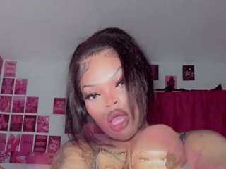 Footjob From A Sexy Black Girl With Pretty Pink Toes