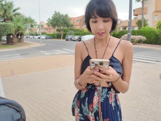 Called Uber Naked in Public for a Dare, So Embarrassed Risky Nudist Exhibitionist Japanese Outdoors