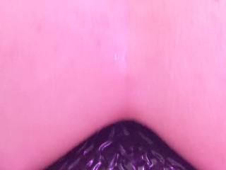 Very close up anal riding a big dildo, my lubed ass is slippery and farting