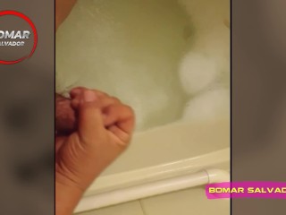 My Chubby Buddy Can’t Resist Stroking His Rock-Hard Dick in the Steamy Shower—Moaning Loud as He Sho