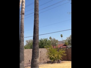 Backyard masturbating big cumshot