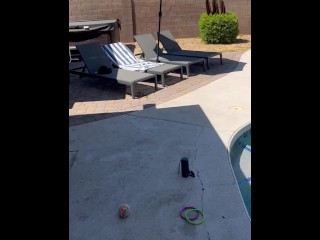 Backyard masturbating big cumshot