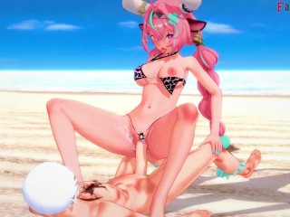 Varessa bikini fucking on the beach | Genshin Impact | Full & POV on patreon: Fantasyking3