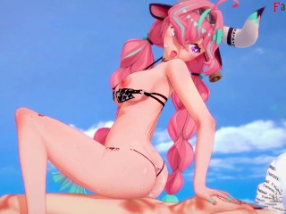Varessa bikini fucking on the beach | Genshin Impact | Full & POV on patreon: Fantasyking3