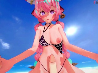 Varessa bikini fucking on the beach | Genshin Impact | Full & POV on patreon: Fantasyking3