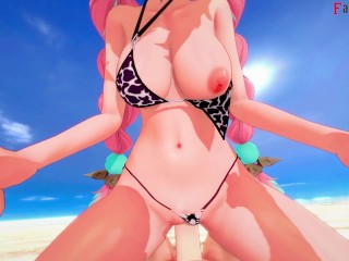 Varessa bikini fucking on the beach | Genshin Impact | Full & POV on patreon: Fantasyking3