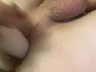 Juicy anal training - Cute anal gape! Lots of prostate milk and spit all over my asshole.