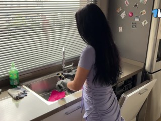 fucked hot stepmom in the kitchen