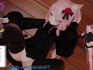 Flat Titties Friday ~~~ Catgirl Kanako Teases Chat with her Tiny Boobs ~~~ ASMR MOANS & Vibrator