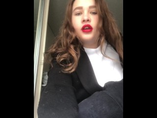 Slutty MILF Smokes her Cigarette as she Plays with her Tight Pussy Pov