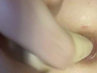 Close up big anal gape and self pissing. 🤤 MY ASS IS CUMMING FOR YOU anal milk squirt