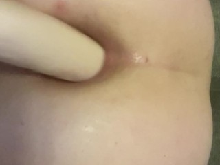 Close up big anal gape and self pissing. 🤤 MY ASS IS CUMMING FOR YOU anal milk squirt