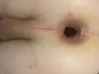 Close up big anal gape and self pissing. 🤤 MY ASS IS CUMMING FOR YOU anal milk squirt